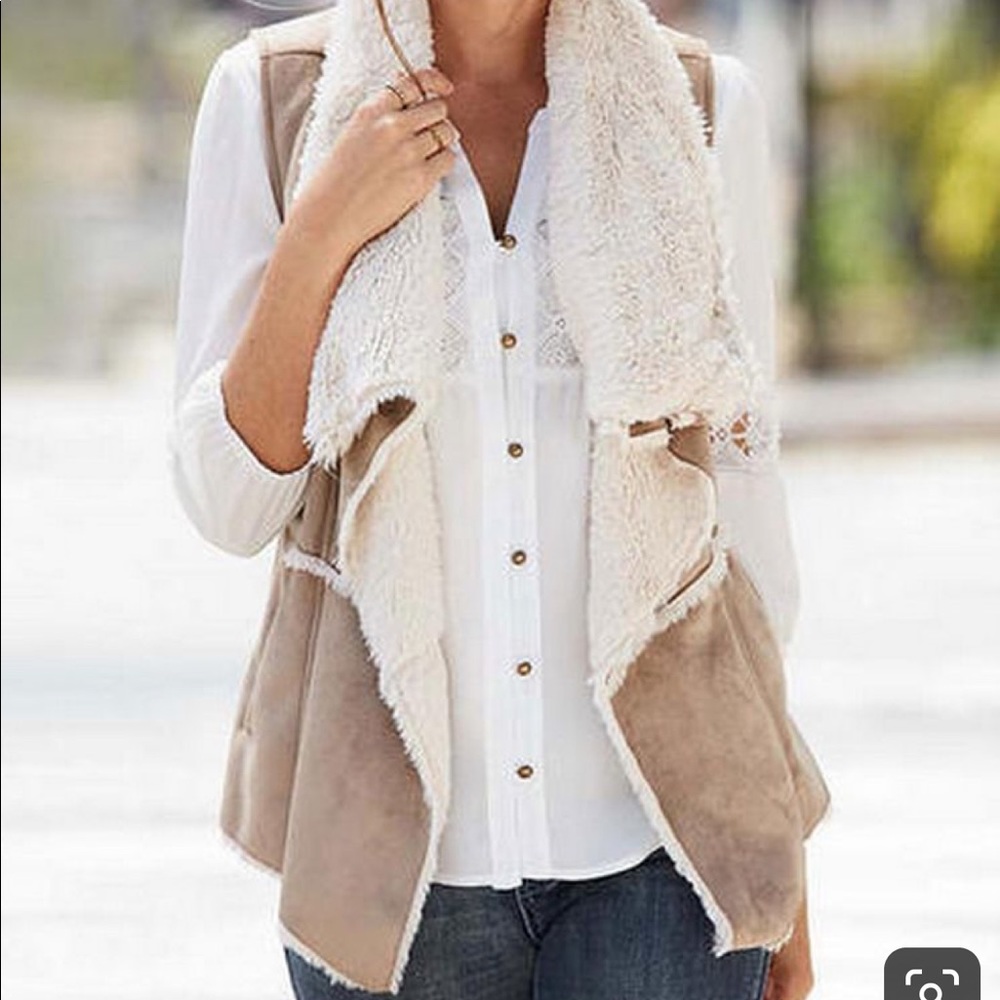 EUC faux suede/shearling vest from Vici